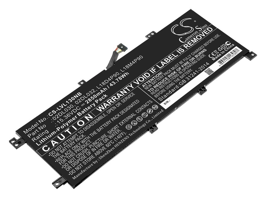 Аккумуляторная батарея CameronSino CS-LVL130NB для Lenovo ThinkPad L13 Yoga, 15.4V, 2850mAh, черный