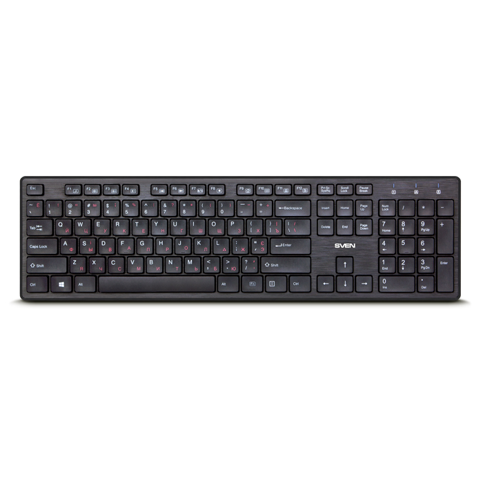 

Клавиатура беспроводная Sven KB-E5900W, мембранная, USB, черный (SV-017545), KB-E5900W