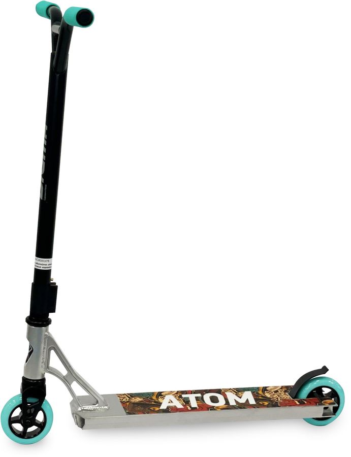 Трюковой самокат Digma Atom, 2 колеса, черный/бирюзовый (ST-AT-100)