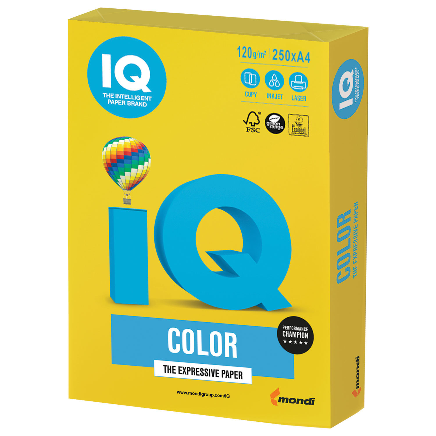 

Бумага A4 120 г/м², желтый интенсив IQ COLOR (IG50), 0