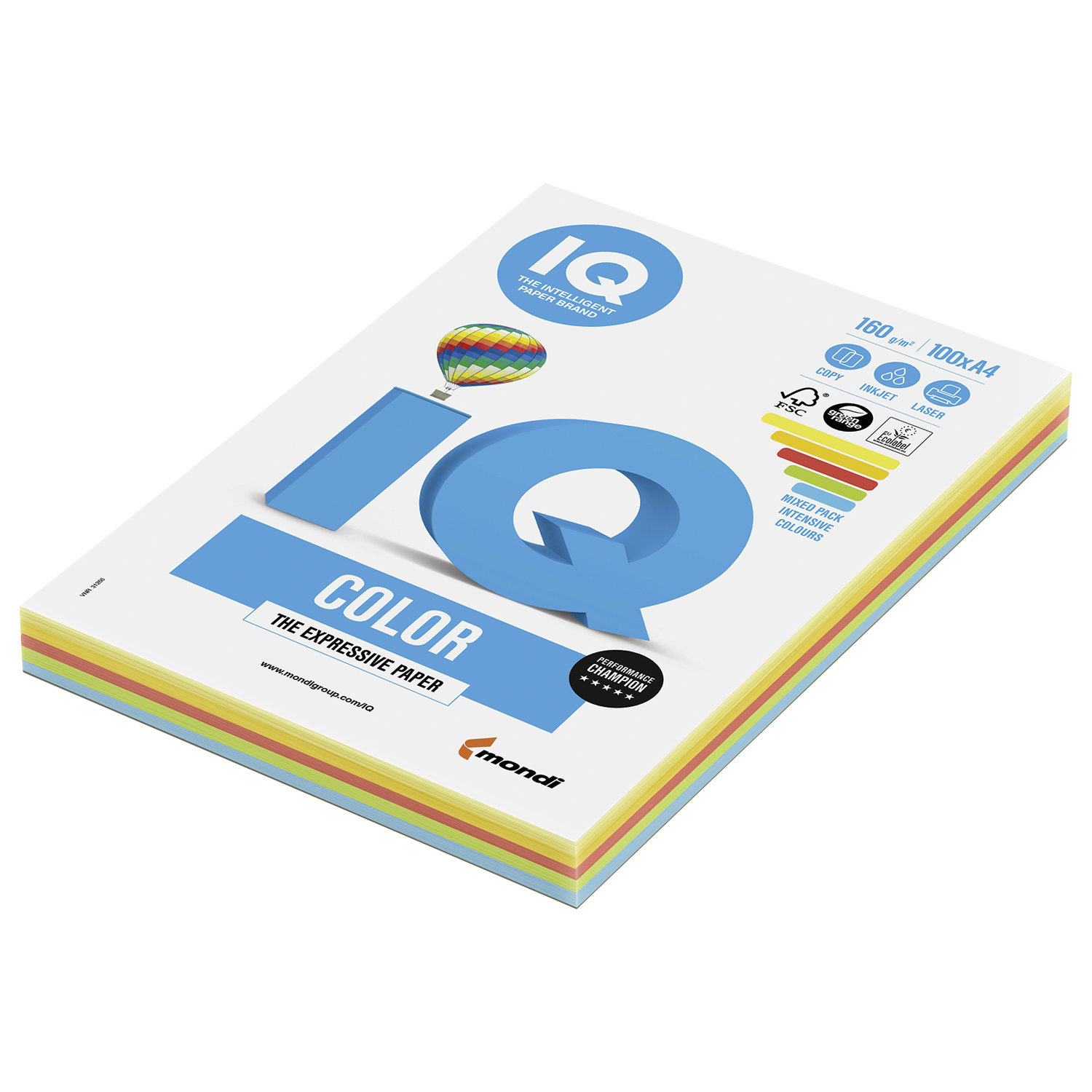 

Бумага A4 160 г/м² 100 листов, микс интенсив IQ COLOR (RB02)