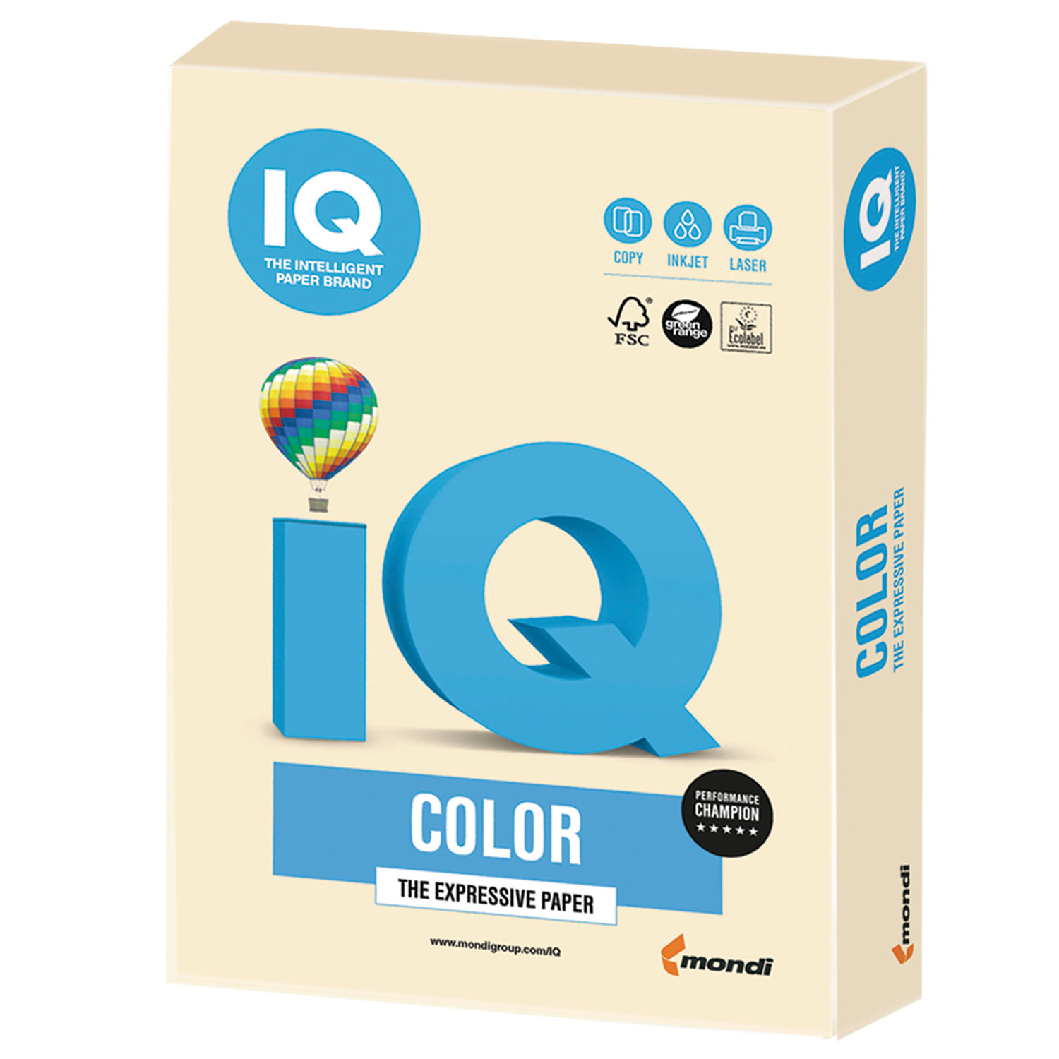 

Бумага A4 160г/м² 250 листов, кремовый пастель, IQ COLOR (CR20), 0