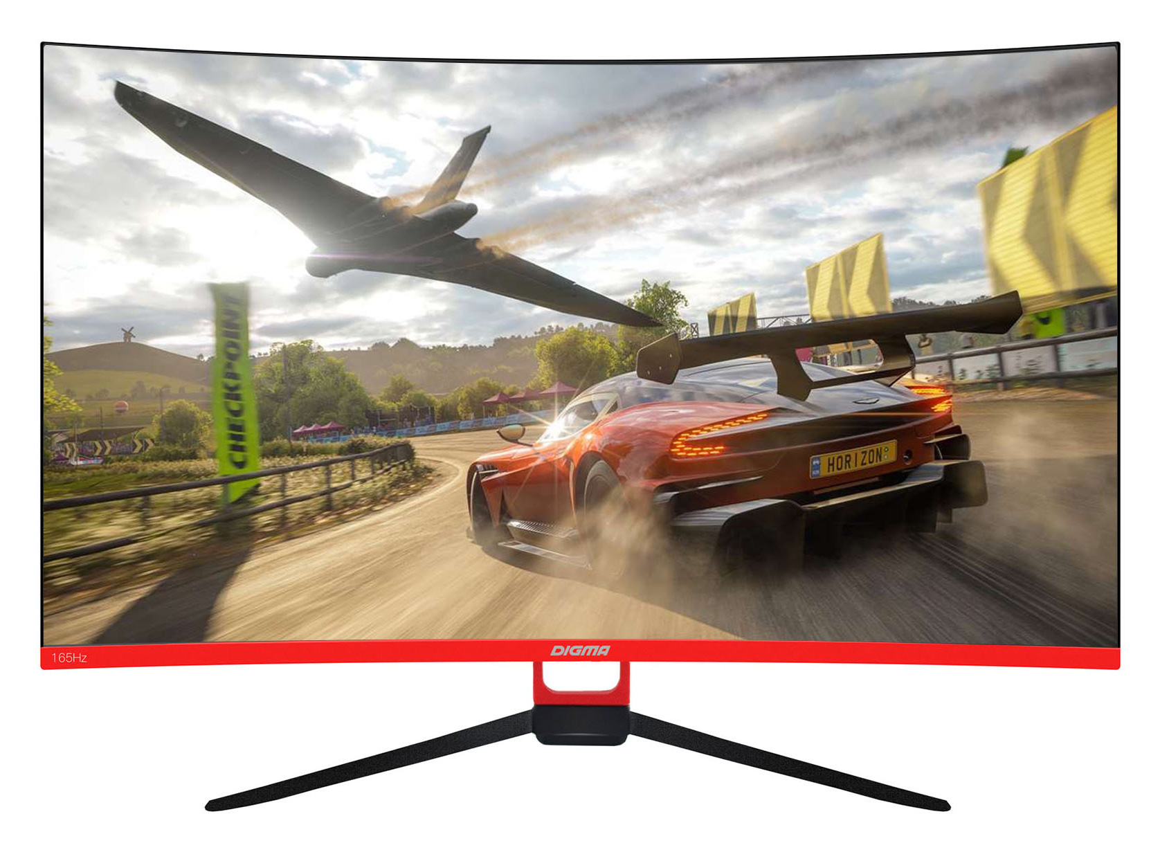 

Монитор 27" Digma Gaming DM-MONG2710 IPS, изогнутый, 1920x1080 (16:9), 300кд/м2, 165Hz, 5мс, 178°/178°, G-SYNC Compatible, HDMI, DisplayPort, черный/красный, плохая упаковка, DM-MONG2710