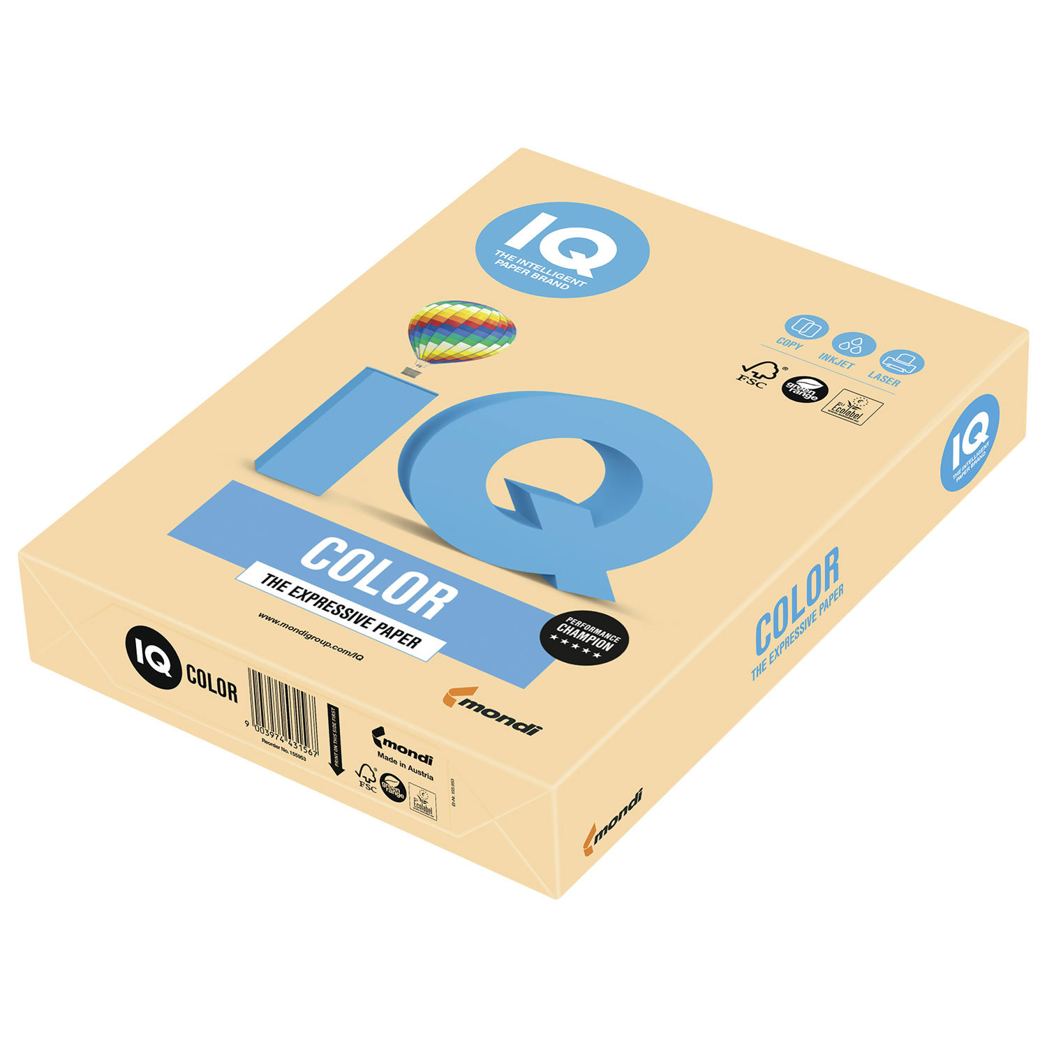 

Бумага A4 160 г/м², желтый медиум IQ COLOR (GO22), 0