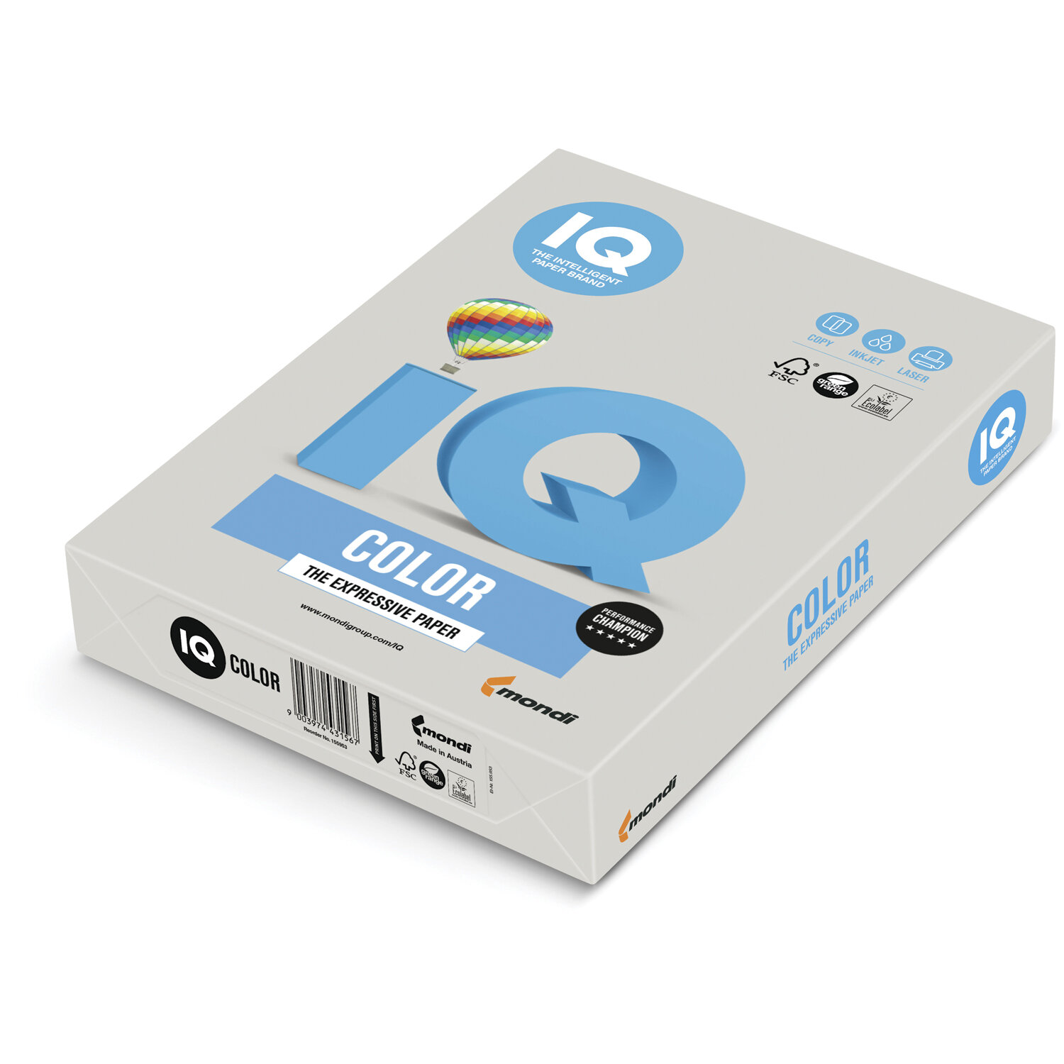 

Бумага A4 160г/м² 250 листов, серый медиум, IQ COLOR (GR21), 0
