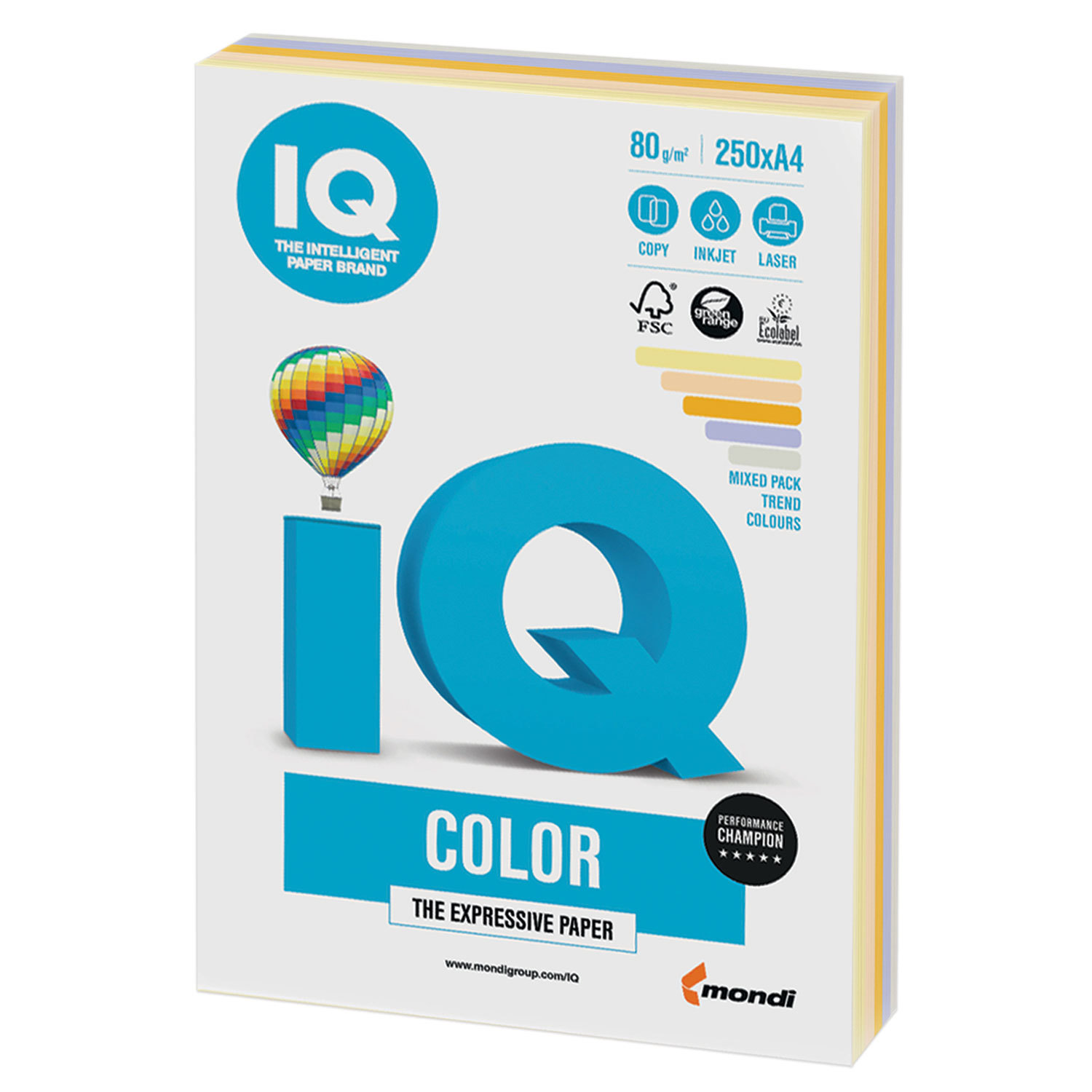 

Бумага A4 80 г/м², микс тренд IQ COLOR (RB03), 0