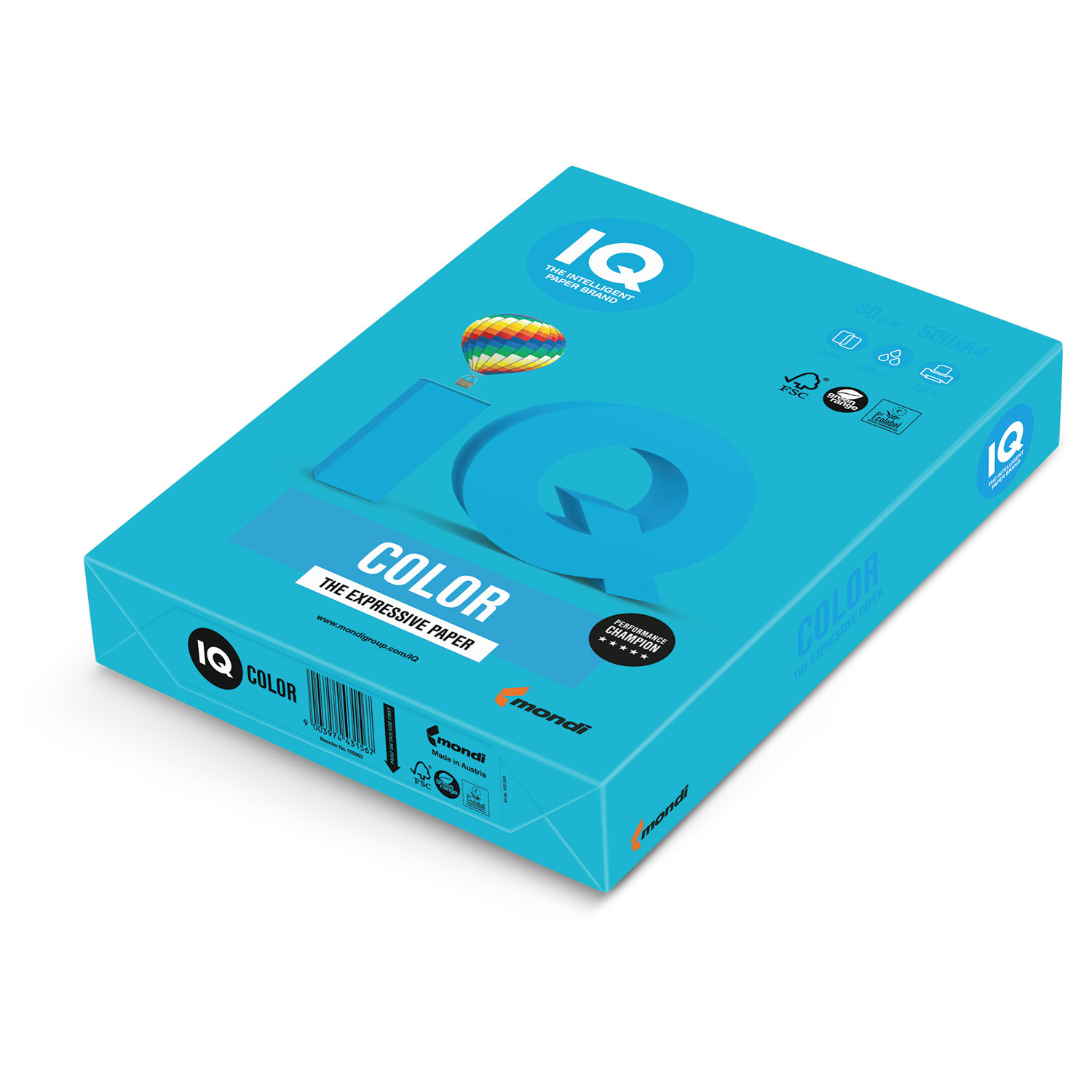 

Бумага A4 80г/м² 500 листов, синий интенсив, IQ COLOR (AB48), 0