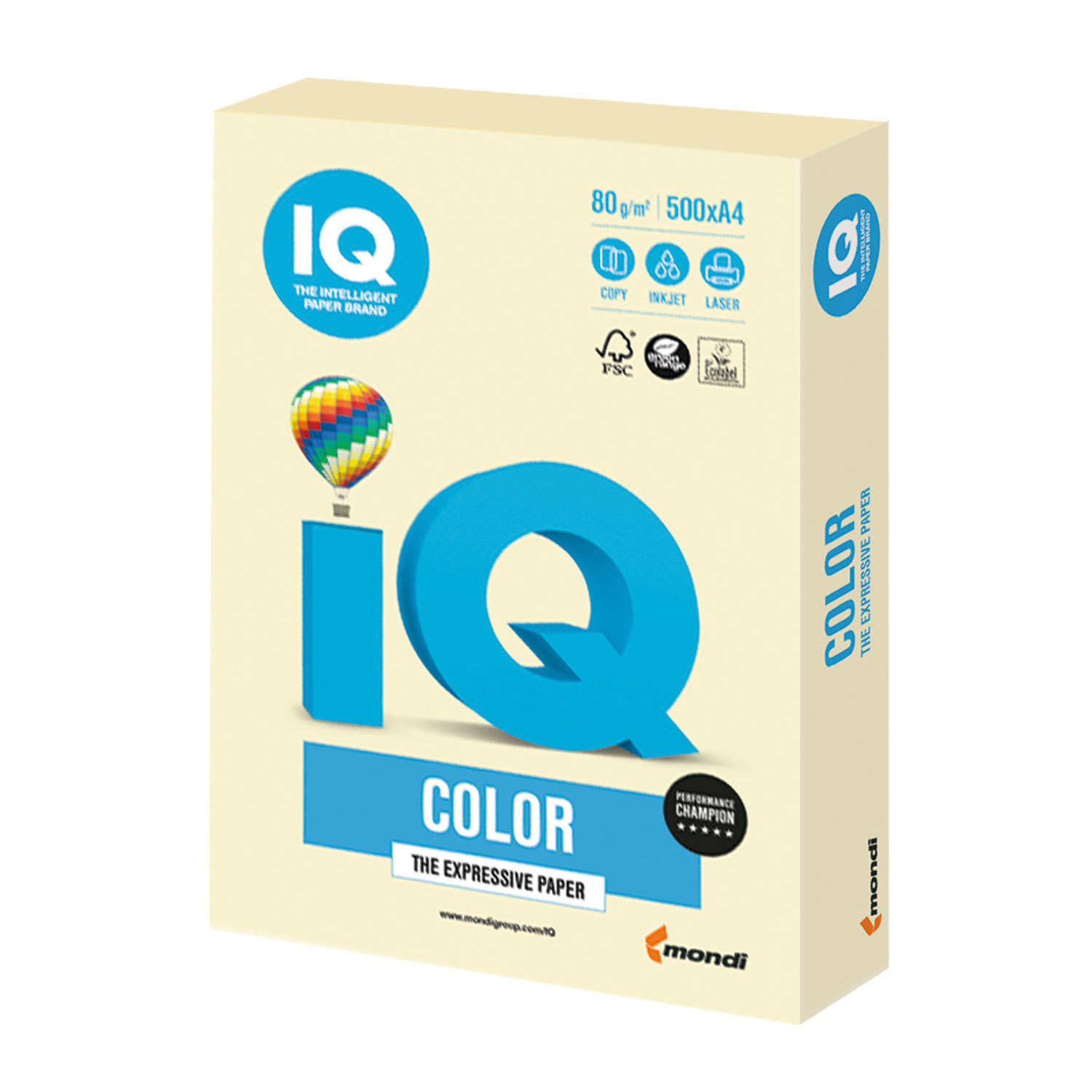 

Бумага A4 80 г/м² 500 листов, слоновая кость IQ COLOR (BE66)