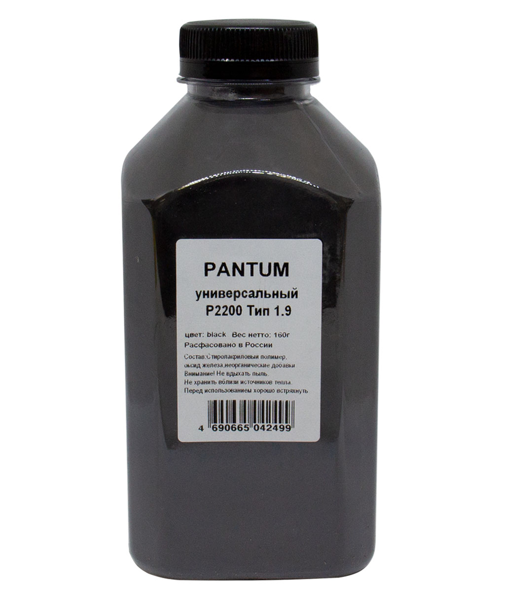 

Тонер Тип 1.9, бутыль 160г, черный, совместимый для Pantum P2200 универсальный, Тип 1.9