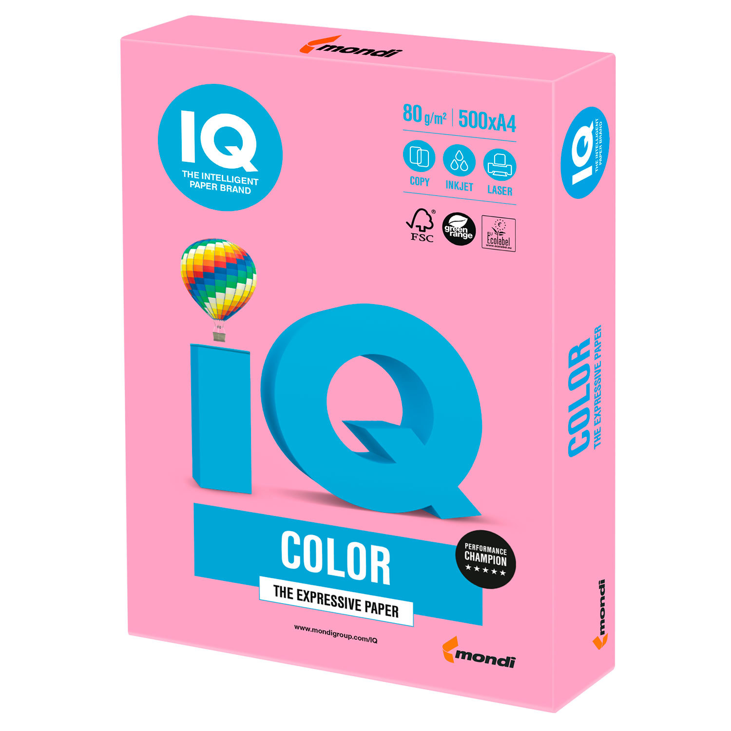 

Бумага A4 80 г/м² 500 листов, розовый пастель IQ COLOR (PI25)