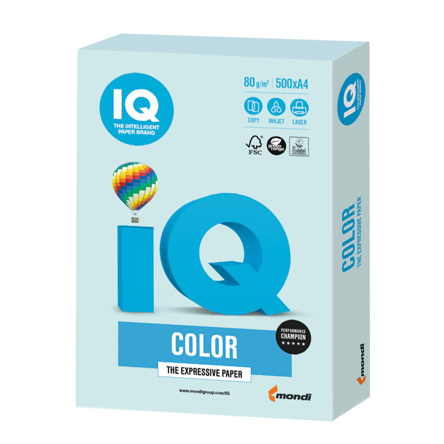 

Бумага A4 80г/м² 500 листов, голубой пастель, IQ COLOR (BL29), 0