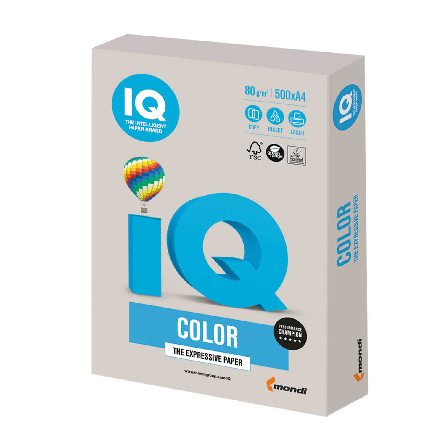 

Бумага A4 80г/м² 500 листов, серый медиум, IQ COLOR (GR21), 0