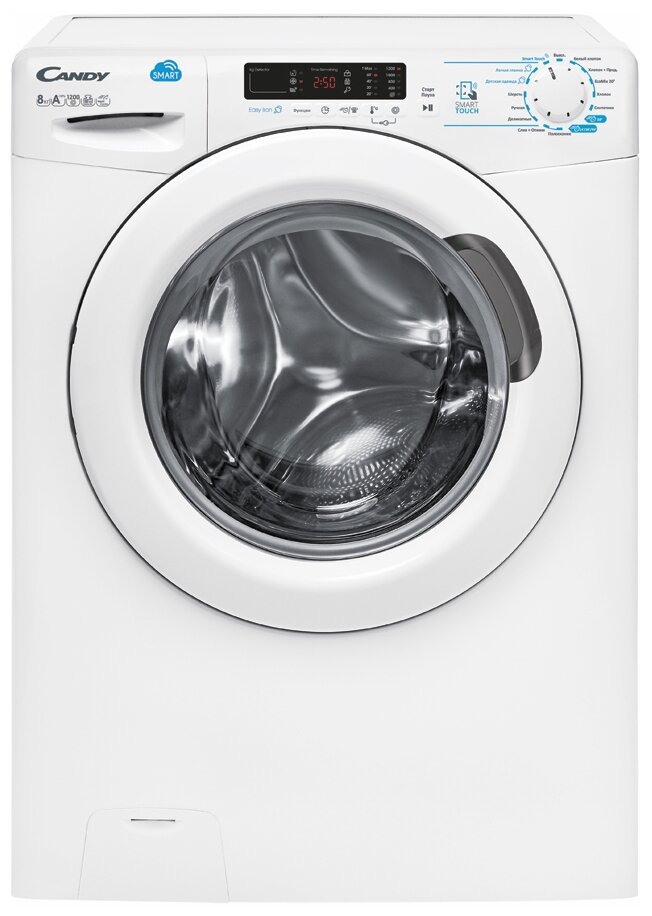 

Стиральная машина Candy Smart CSS4 1282D1/2-07, 8кг, 1200 об/мин, белый (31008633), CSS4 1282D1/2-07