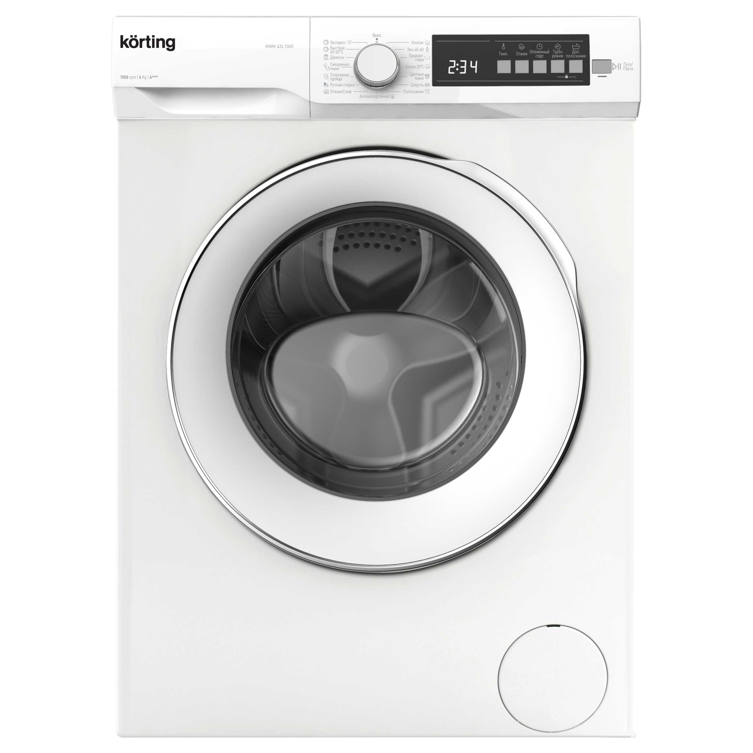 

Стиральная машина Korting KWM 42L1065, 6кг, 1000 об/мин, белый (2000061267), 42L1065