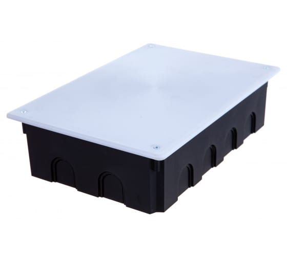 Коробка распаячная прямоугольная 25.6 см x 17.1 см, глубина 7 см, скрытый монтаж, IP20, вводов:14, с крышкой, Промрукав (80-0880)