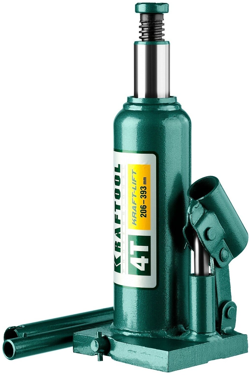 Домкрат Kraftool Kraft-Lift, бутылочный гидравлический, 4 т, 20.6 см-39.3 см, зелёный (43462-4_z01)
