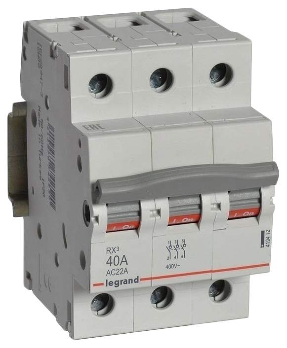 

Выключатель-разъединитель 3P 40А, Legrand RX3 (419412)