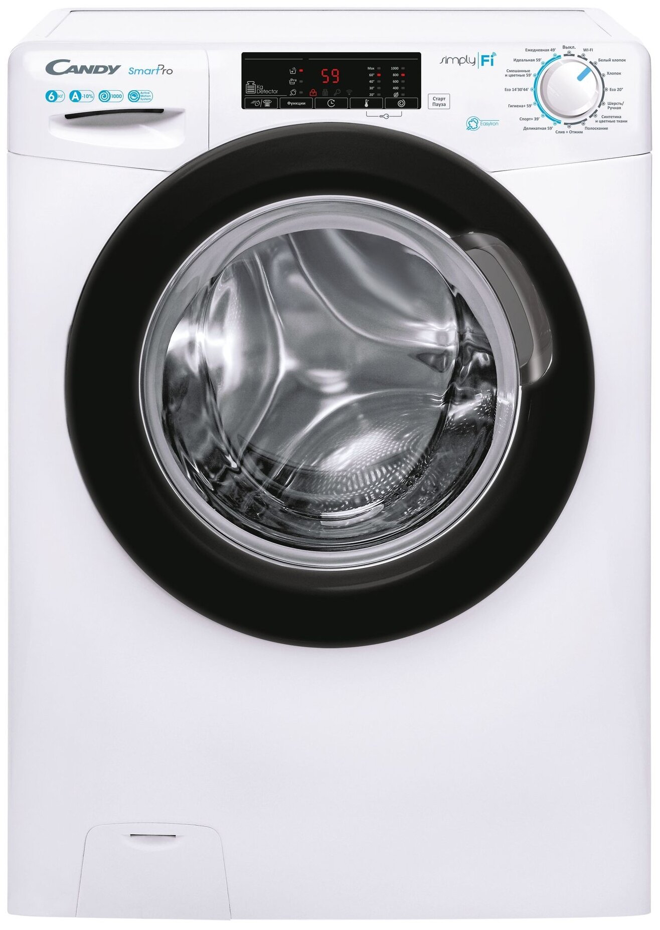 

Стиральная машина Candy Smart Pro CSO34 106TB1/2-07, 6кг, 1000 об/мин, белый (31010592), CSO34 106TB1/2-07