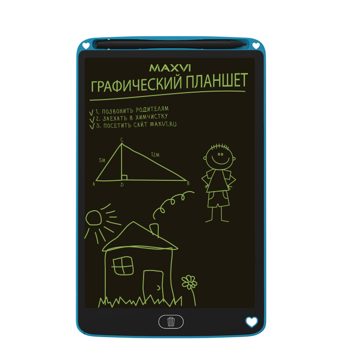 

Графический планшет Maxvi MGT-02, 10.5", перо - беспроводное, синий, MGT-02