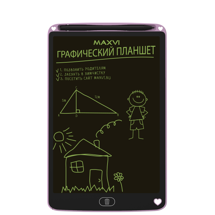 Графический планшет Maxvi MGT-02, 10.5", розовый