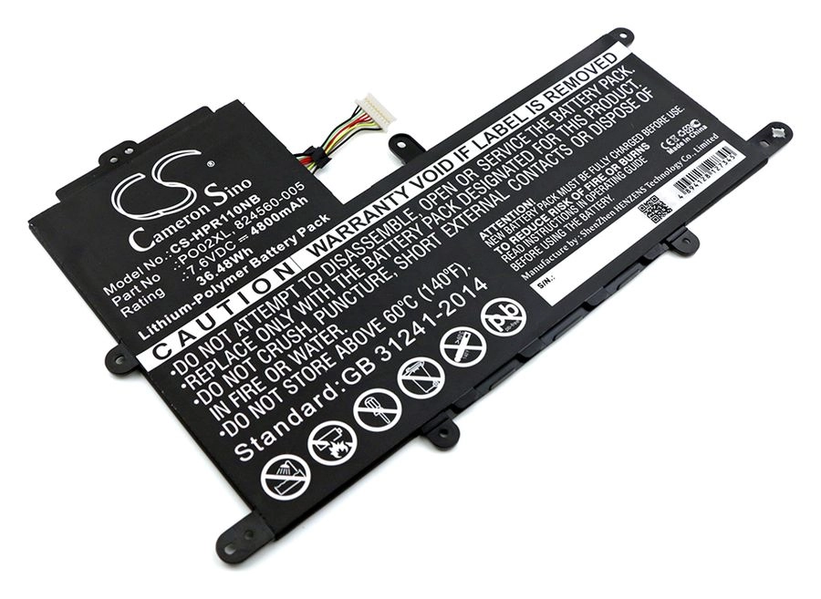 Аккумуляторная батарея CameronSino CS-HPR110NB для HP Stream 11-r000 (PO02XL), 7.6V, 4800mAh, черный