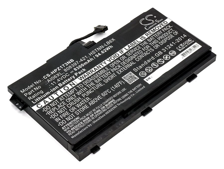 

Аккумуляторная батарея CameronSino CS-HPZ173NB для HP ZBook 17 G3 Mobile Workstation, 11.4V, 7860mAh, черный, CS-HPZ173NB