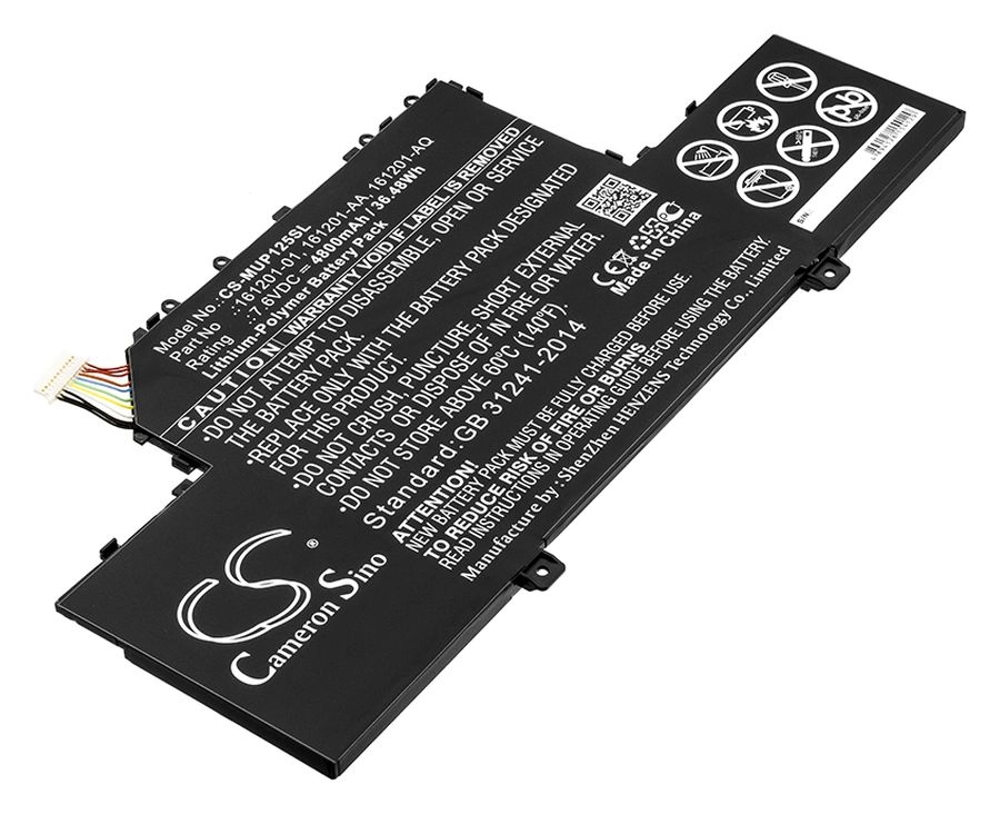

Аккумуляторная батарея CameronSino CS-MUP125SL для Xiaomi Air 12.5 (R10B01W), 7.6V, 4800mAh, черный, CS-MUP125SL
