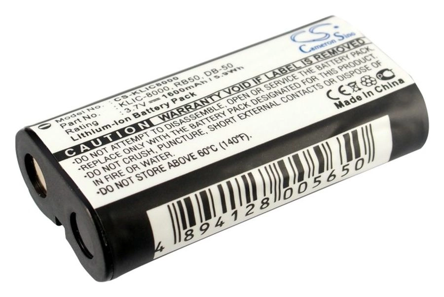 

Аккумулятор CameronSino CS-KLIC8000/DB-50, KLIC-8000, RB50, 1600mAh, 3.7V для Kodak EasyShare Z612/Z712/Z812 Series, CS-KLIC8000