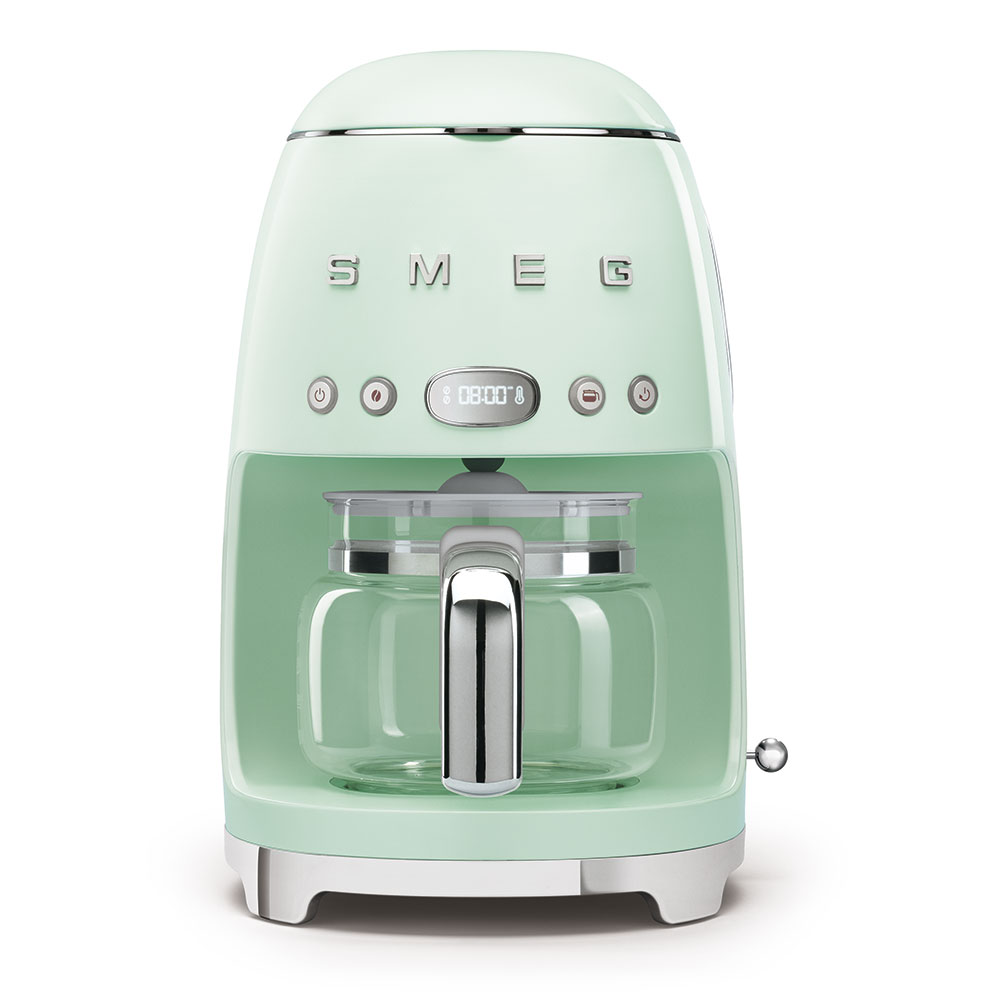 

Кофеварка капельная SMEG 50's Style DCF02PGEU, 1.05 кВт, кофе молотый, 1.4 л/1.25 л, зеленый, DCF02PGEU