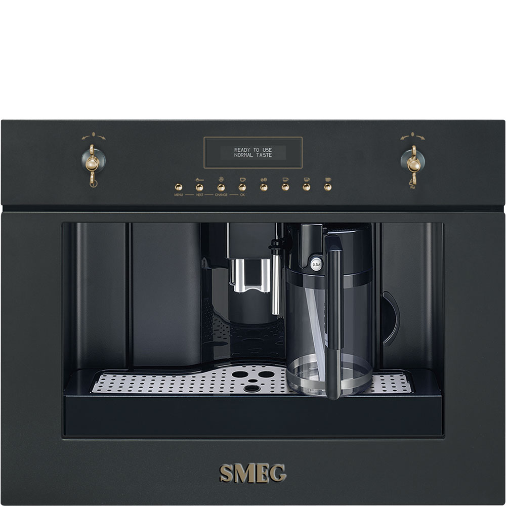 Кофемашина автоматическая SMEG Coloniale CMS8451A, зерновой, 1.8л, ручной капучинатор, черный, 1350Вт