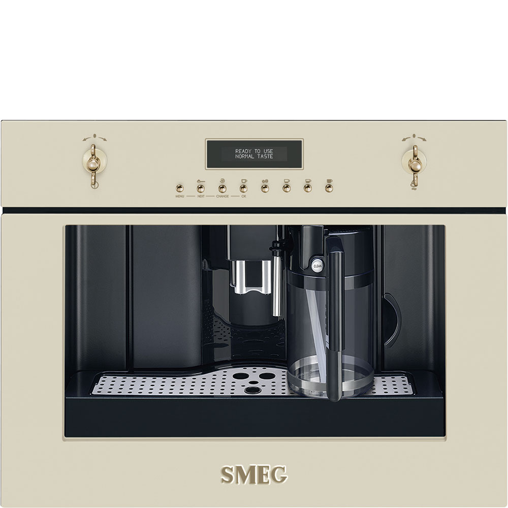 

Кофемашина автоматическая SMEG Coloniale CMS8451P, зерновой, 1.8л, ручной капучинатор, бежевый, 1350Вт, CMS8451P
