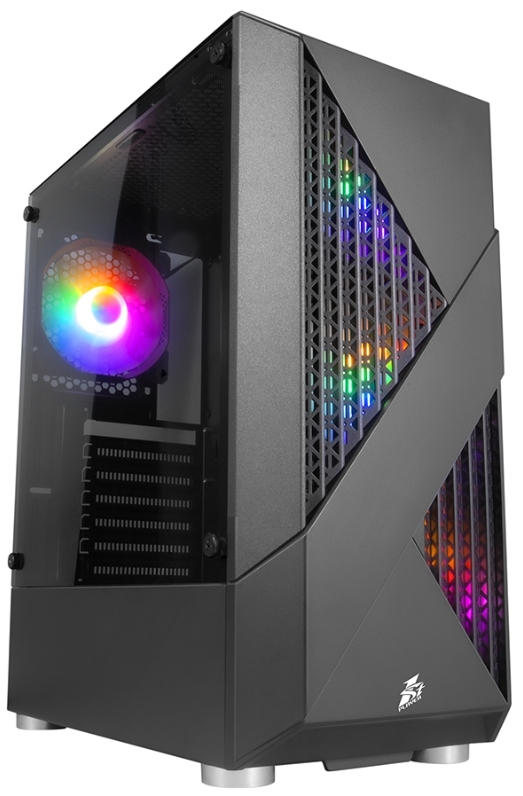 Корпус 1STPLAYER FIREROSE F3-A, Midi-Tower, без БП, черный