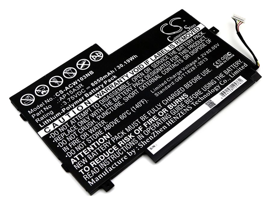 

Аккумулятор CameronSino CS-ACW103NB, 3.75V, 8050mAh, Li-pol для Acer Aspire Switch 10E, CS-ACW103NB