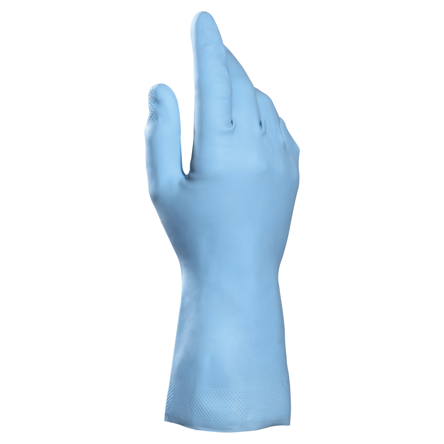 Перчатки хозяйственно-бытовые латексные, с х/б напылением, от химических воздействий, 9 (L), синий, MAPA Vital Eco (Vital Eco 117)