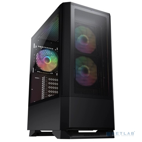 Корпус COUGAR MX430 Mesh RGB, ATX, Midi-Tower, 2xUSB 3.2, RGB подсветка, черный, без БП (MX430 Mesh RGB)