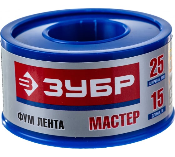 

Лента-ФУМ Зубр Мастер 0.1мм x 25мм x 15м (12373-25-040)