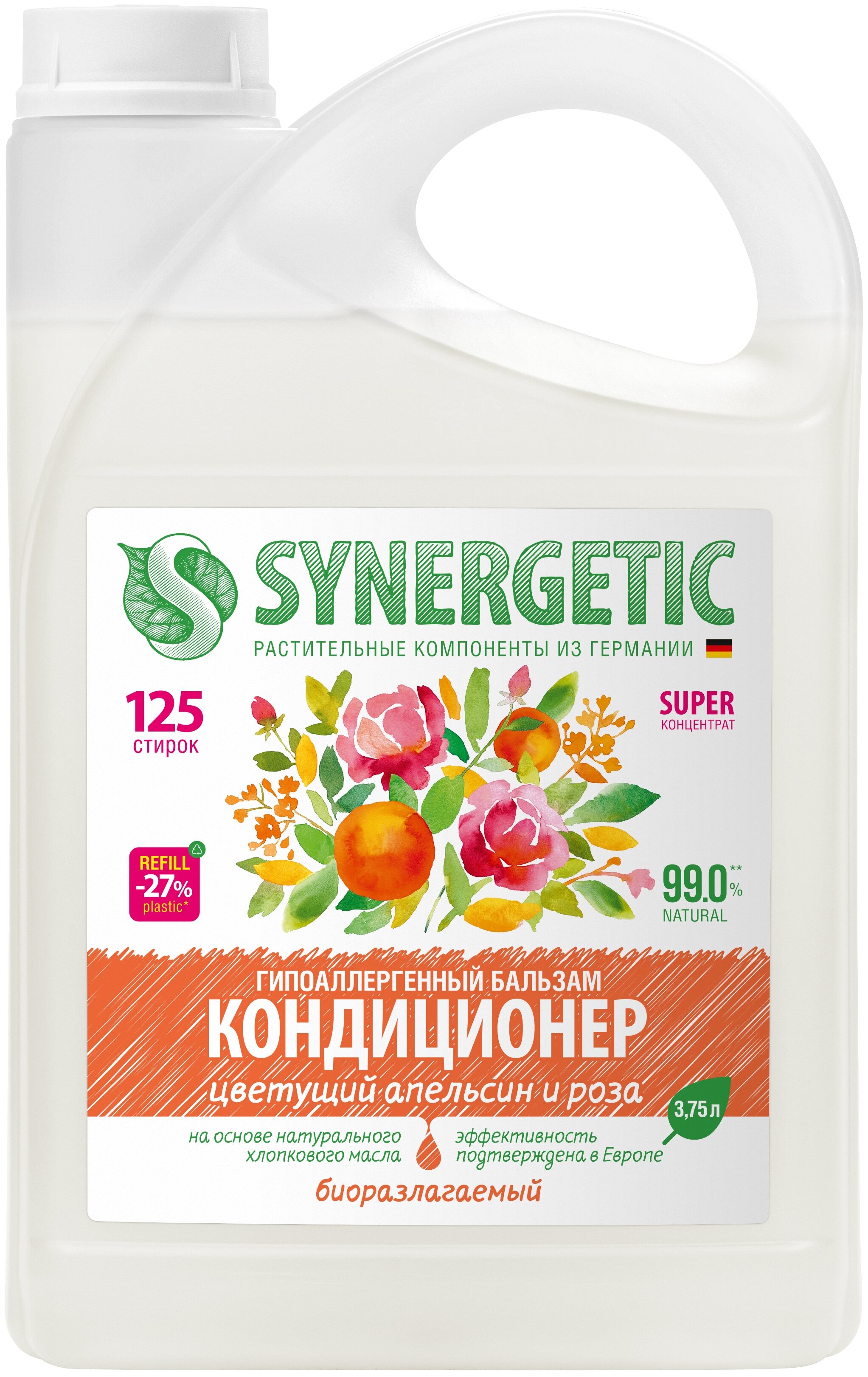 

Кондиционер-бальзам SYNERGETIC "Цветущий апельсин и роза", 3.75 л (4607971452317), "Цветущий апельсин и роза"