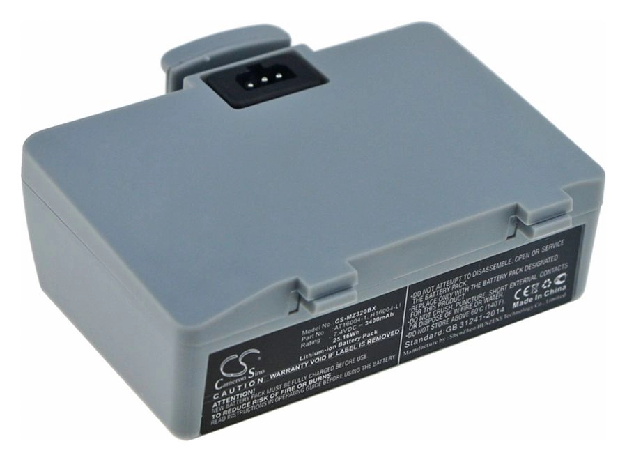 Аккумулятор для сканера ШК CameronSino CS-MZ320BX Li-Ion, 3400mAh, 7.4V для Zebra QL220/QL220+/QL320/QL320+/QL220 Plus/QL320 Plus