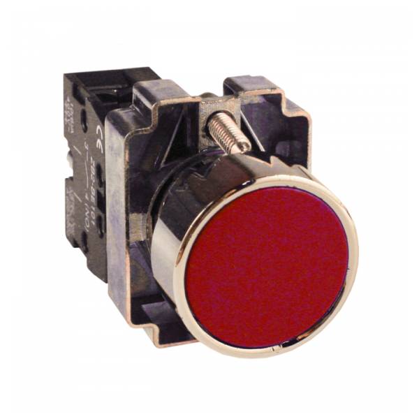 Кнопка плоская без фиксации 22 мм, красный, EKF PROxima BA42 (xb2-ba42)