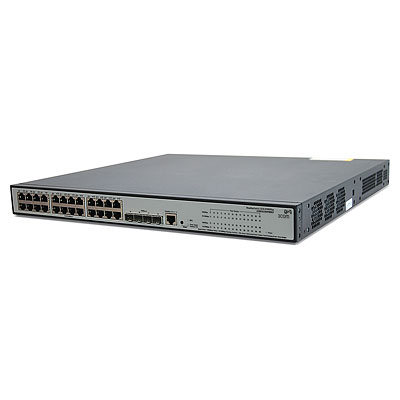 Коммутатор HPE V1910-24G-PoE(170W) Switch 28-Port (24x10/100/1000 RJ-45 + 4xSFP Web, PoE 170W, SNMP, L3 static, single IP management up to 32 units, 19") (JE008A)