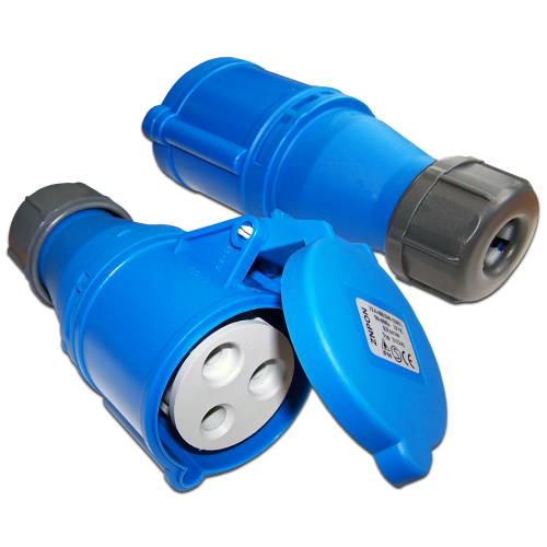 

Розетка LanMaster LAN-IEC-309-32A1P/F однофазная мама 32A 250V разборная синий, IEC 309