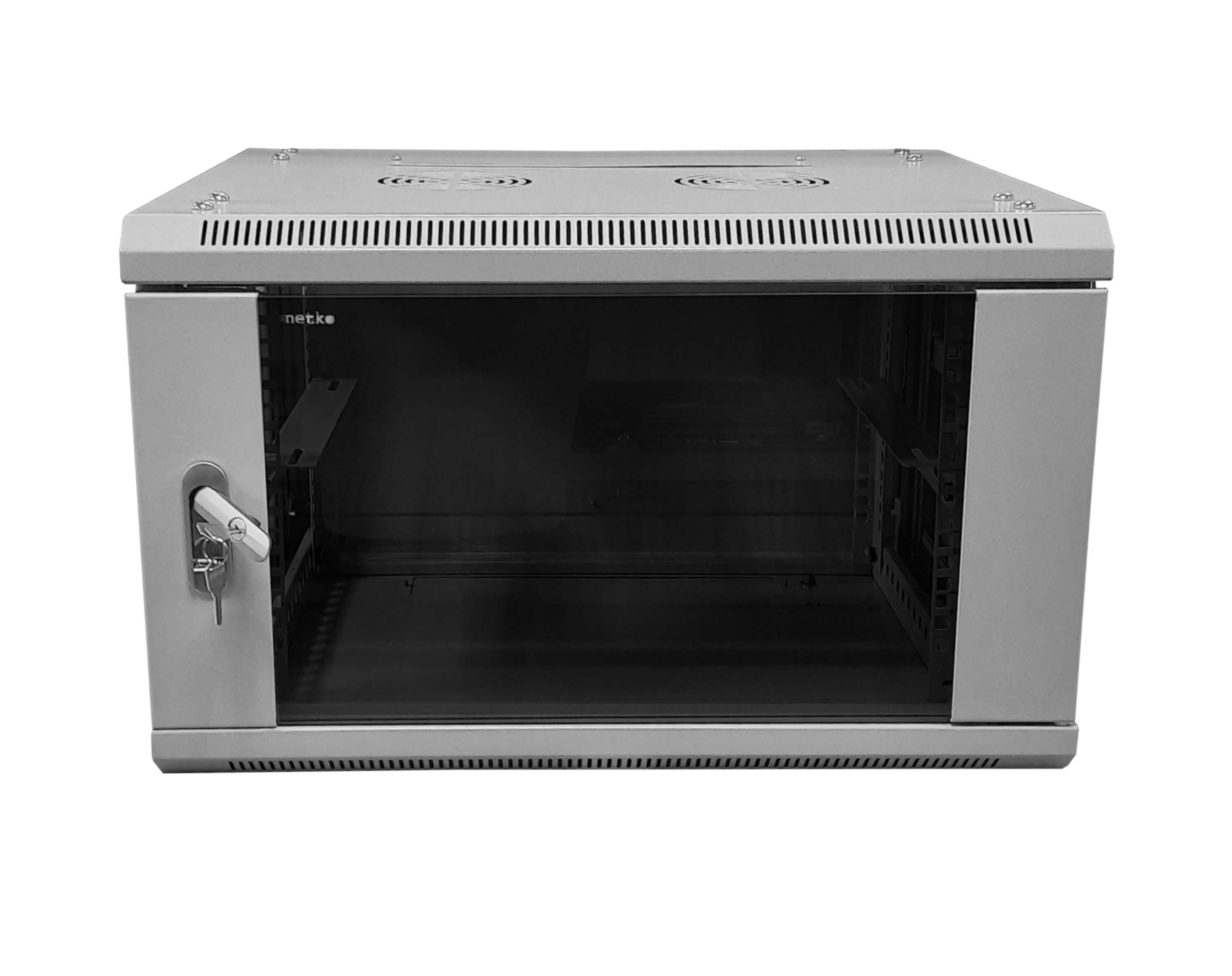 Шкаф серверный универсальный 18U 600x600 мм, стекло, серый, разборный, Netko Wall Maestro N.WMA.6618GWD.65570.GY