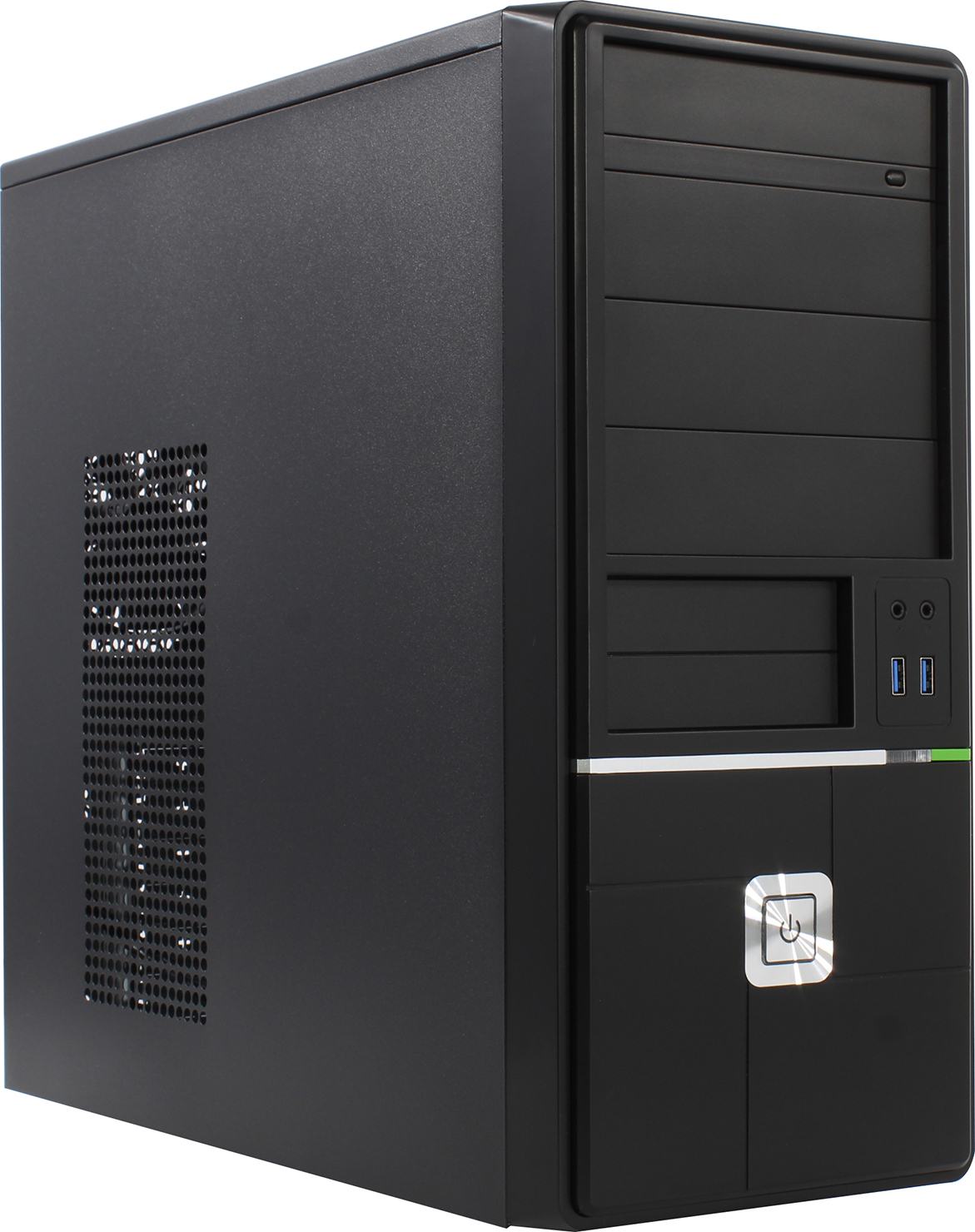 Корпус PowerCool 8813BK-U3-500W, ATX, Midi-Tower, 2xUSB 3.0, черный, 500 Вт (8813BK-U3-500W)