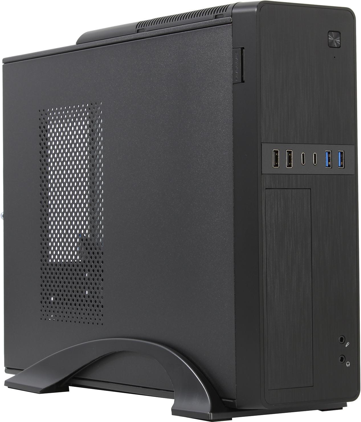 Корпус PowerCool S615-6UC-300W, Mini-ITX, Mini-Tower, 2xUSB 3.0, 2xUSB Type-C, черный, 300Вт (S615-6UC-300W)