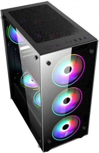 

Корпус 1STPLAYER V3-A-4R1, ATX, Midi-Tower, USB 3.0, RGB подсветка, черный, без БП (V3-A-4R1), V3-A-4R1