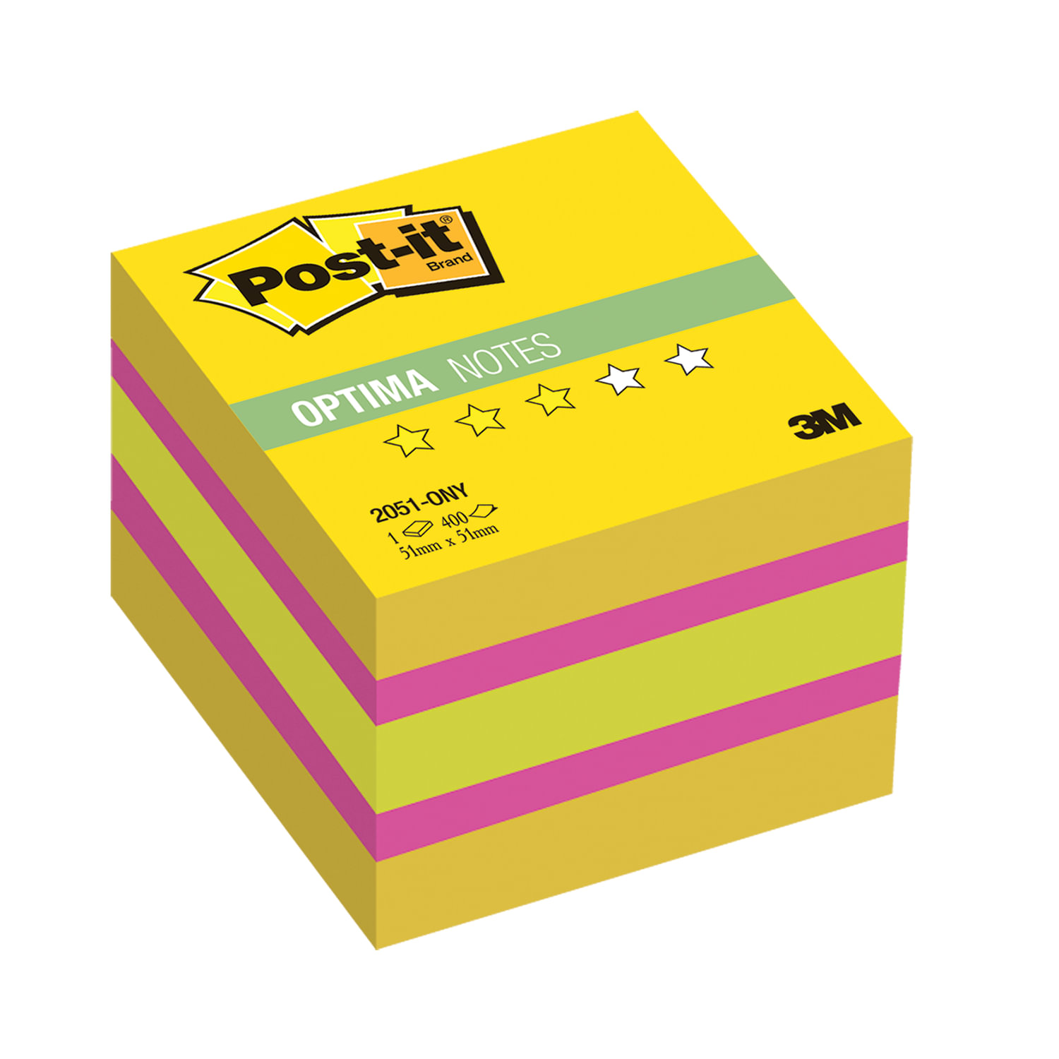 

Блок самоклеящийся (стикеры) Post-it 5.1 см x 5.1 см, 400 листов, пастельный, разноцветный (2051-ONY)