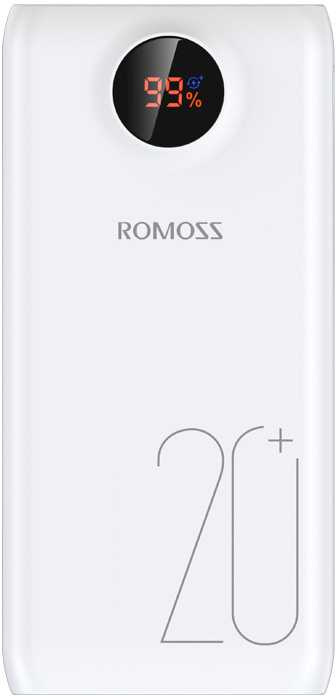 

Портативный аккумулятор (Powerbank) Romoss SW20 Pro, 20000mAh, 2xUSB, 3A, Type-C, QC, белый (SW20-301-02), SW20 Pro
