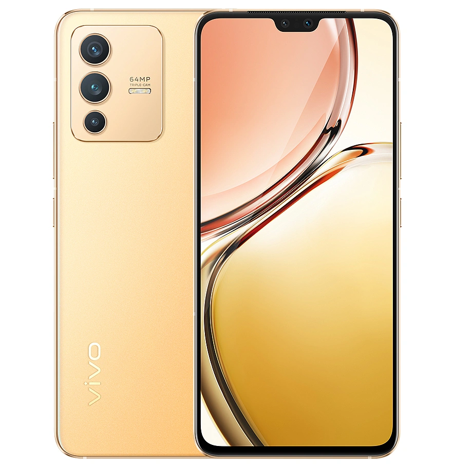 

Смартфон Vivo V23, 6.44" 1080x2404 AMOLED, MediaTek Dimensity 920, 8Gb RAM, 128Gb, 3G/4G/5G, NFC, Wi-Fi, BT, 3xCam, 2-Sim, 4200mAh, USB Type-C, Android 12, золотистый (V23), V23
