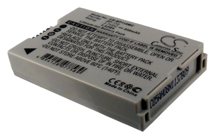 Аккумулятор CameronSino CS-BP110MC/BP-110, BP110, PVB-041, 950mAh, 3.7V для Canon LEGRIA HF R26, R27, R28, R206