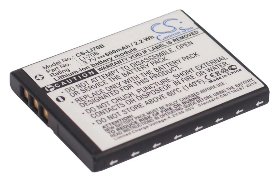 

Аккумулятор CameronSino CS-LI70B/Li-70B, 600mAh, 3.7V для Olympus FE-4020/FE-4040/X-940, CS-LI70B
